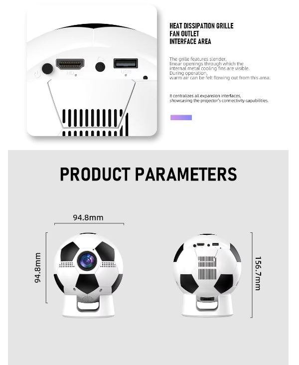 F20 Football Shaped Smart Projector - Image 2